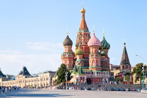 Saint Basils Cathedral With Clear Sky Wallpaper