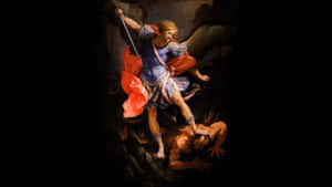 Saint Michael The Archangel In Battle Wallpaper