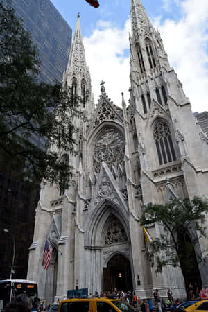 Saint Patrick's Cathedral Facade Wallpaper