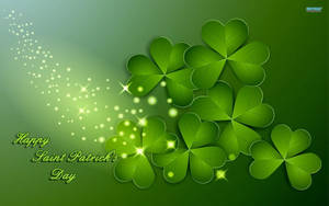 Saint Patrick’s Day With Sparkles And Clovers Wallpaper