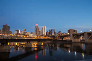 Saint Paul Skyline Dusk Reflection Wallpaper