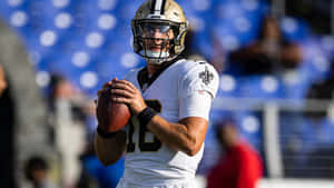 Saints Quarterback Ian Book Warmup Wallpaper