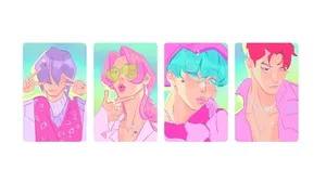 Saja Boys Colorful Character Art Wallpaper