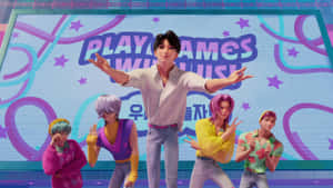 Saja Boys Playful Dance Performance Wallpaper