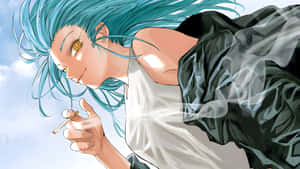 Sakamoto Days Blue Haired Character Wallpaper