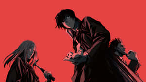 Sakamoto Days Characters Red Background Wallpaper