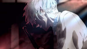 Sakamoto Days White Haired Character Silhouette Wallpaper