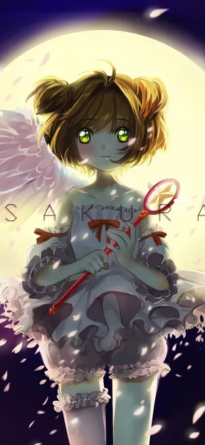 Sakura Angel Wings Artwork Wallpaper