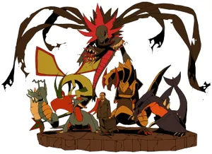 Salamence With Other Pokemons Wallpaper