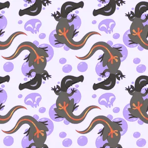 Salandit Pattern With Purple Skulls Wallpaper