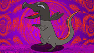 Salandit With Red And Purple Background Wallpaper