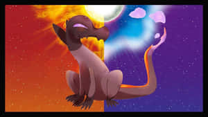 Salandit With Split Background Wallpaper
