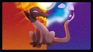 Salandit With Split Background Wallpaper