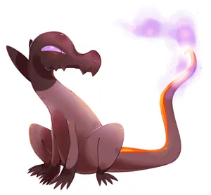 Salandit With Tail Emitting Wisps Wallpaper