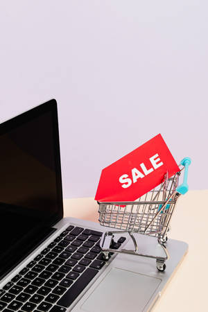 Sales Miniature Shopping Cart Wallpaper