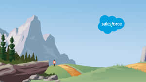 Salesforce - A Mountain Road With A Person Walking On It Wallpaper