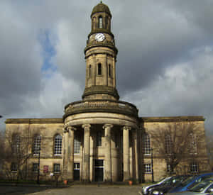 Salford_ Historic_ Building_with_ Clock_ Tower Wallpaper