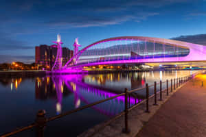 Salford Quays Bridgeat Twilight.jpg Wallpaper