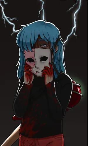 Sally Face Peeping From His Mask Wallpaper