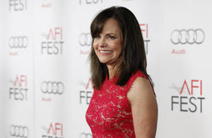 Sally Field In A Sexy Red Lace Dress Wallpaper