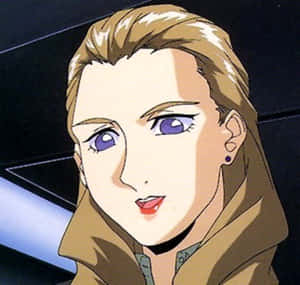 Sally Po Standing Alongside Her Gundam In Gundam Wing Wallpaper