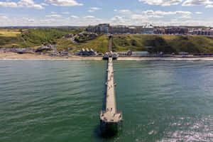 Saltburn Pier Aerial View Wallpaper