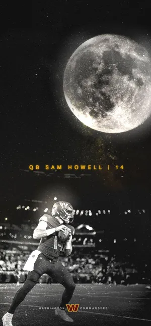Sam Howell Moonlit Game Washington Commanders Wallpaper