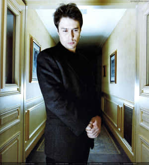 Sam Rockwell Black Suit Photography Wallpaper