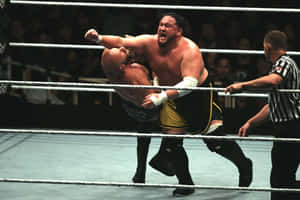 Samoa Joe Vs. Triple H Wwe Live Tokyo Wallpaper