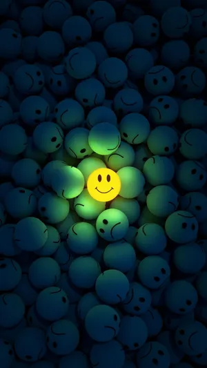 Samsung Galaxy S20 Glow In The Dark Smiley Wallpaper