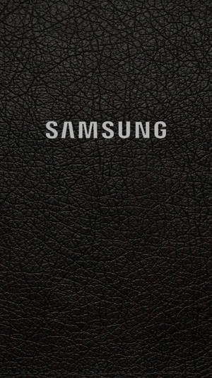 Samsung Mobile Logo On Leather Wallpaper