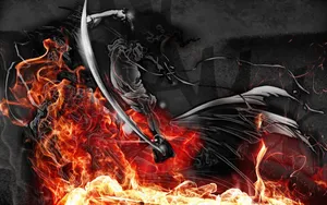 Samurai Anime Afro Flame Wallpaper