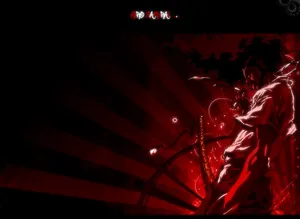 Samurai Anime Afro Red Sun Wallpaper
