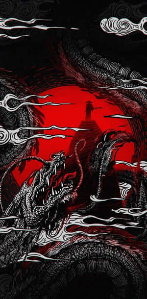 Samurai Dragon Standoff Wallpaper