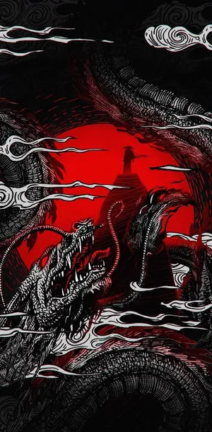 Samurai Dragon Standoff Wallpaper