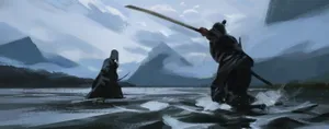 Samurai_ Duel_in_ Mountain_ Valley Wallpaper