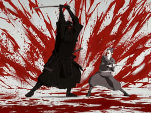 Samurai Duel Red Splash Artwork Wallpaper