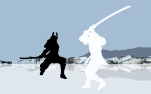 Samurai Duel Silhouette Wallpaper