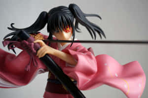 Samurai Girl Figurein Action Pose Wallpaper