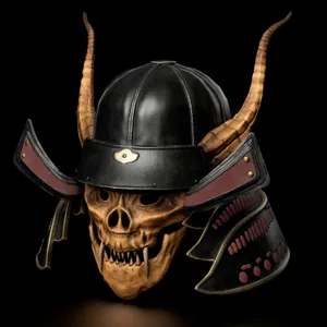 Samurai Helmetwith Demon Mask Wallpaper