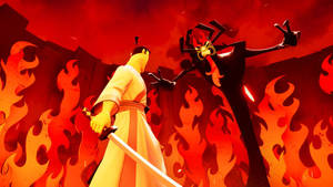 Samurai Jack Vs Aku Without Logo Wallpaper