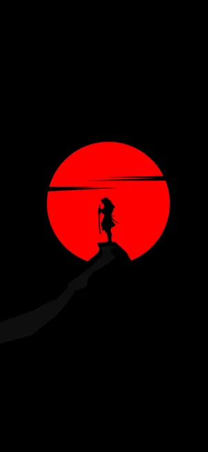 Samurai Silhouette Red Sun Wallpaper