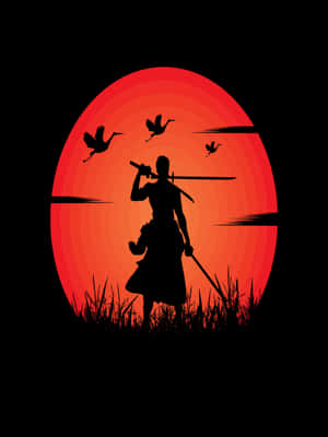 Samurai Sunset Silhouette Wallpaper