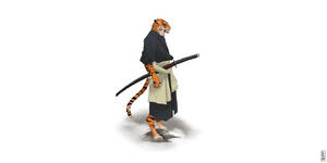 Samurai Tiger With A Sword Wallpaper