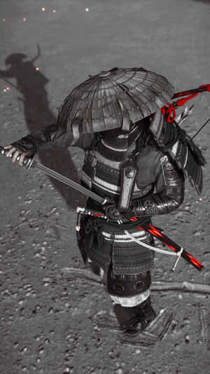 Samurai Warrior In Foggy Battle Wallpaper