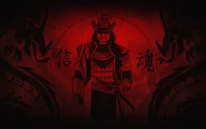 Samurai Warrior In The Midst Of Battle Wallpaper