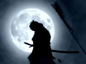 Samurai Warrior In Traditional Bushido Pose Wallpaper