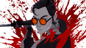 Samurai Warrior Orange Glasses Wallpaper
