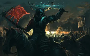 Samurai Warriorin Battle Artwork Wallpaper