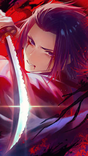 Samurai Warriorin Red Aura Wallpaper